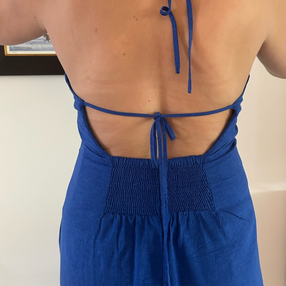 Summer Blue Backless Midi Dress - Picture 10 of 11
